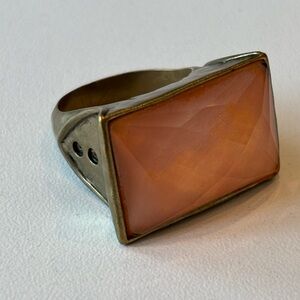 Silpada Orange/Coral Stone Statement Ring